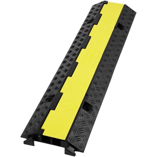 VEVOR Rubber Cable Guard, Dual Channel, 12000 lbs per Axle Load Capacity, Durable Hose & Wire Protection Ramp for Driveways, with Easy Access Top & 50 ft Caution Tape for Both Indoor & Outdoor, New in Box $299