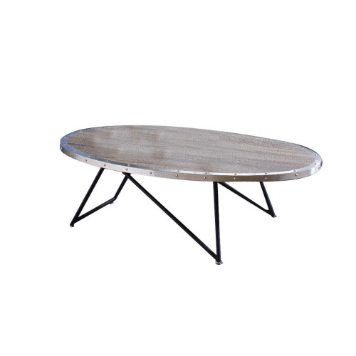 Williston Forge Melgar Wood Coffee Table Oval Coffee Table Rustic Coffee Table Living Room Table Center Table $299