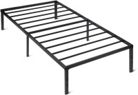 Amazon Basics Metal Bed Frame, Non-Foldable Platform Bed, Easy Assembly, Twin, 39W x 75L x 14H in, Black New Shelf Pull $199