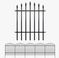 Thealyn 36" H x 28" W Metal Decorative Garden Fence Panels, 5-Pack, 11.6 Ft Total, No Digging Landscape Border Fence, Rust-Resistant Black Edging for Flower Beds, Yard, Patio $299