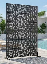 Dovelina 72"H Outdoor Metal Privacy Screen Modern Freestanding Fence Panels Decorative Trellis for Patio Garden Deck Yard New Open Box $299