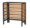 POPULUS TRADING 38 in. W x 42 in. H Black+Gold Wood Privacy 3-Panel Outdoor Air Conditioner Fence Screen New Shelf Pull $299