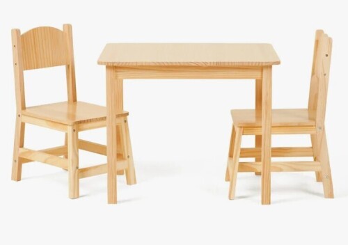 Harriet Bee Jisan Kids 3 Piece Solid Wood Play Or Activity Table and Chair Set New In Box $199