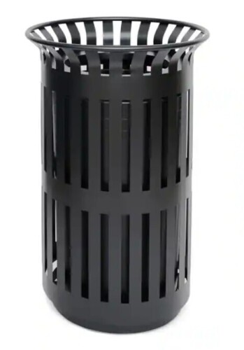 Vevor Commercial Outdoor Slatted Steel Trash Can with Inner Bin - Black Similar to Picture New $799