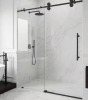 Vigo Elan 64 to 68 in. W x 74 in. H Frameless Sliding Shower Door in Matte Black with 3/8 in. (10mm) Clear Tempered Glass new in box $1299