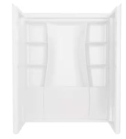 Delta Classic 500 32 in. L x 60 in. W x 72 in. H 4-Piece Alcove Shower Kit with Shower Wall and Shower Pan in High Gloss White in box $899