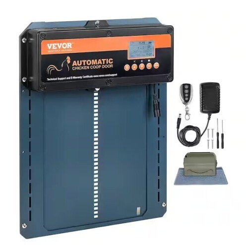 VEVOR Automatic Chicken Coop Door Opener with Timer and Light Sensor 19.3 x 9.8 x 6.5 ft. Greenhouse New In Box $199