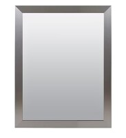 Zenna Professional 29.75-in W x 35.75-in H Rectangle Brushed Nickel Framed Framed Wall Mirror New In Box $299