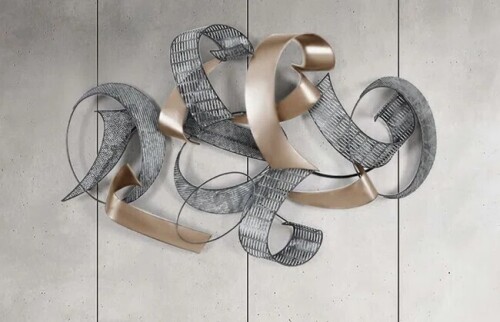 Wade Logan 47.2" Large Modern 3D Metal Wall Decor Abstract Geometric Overlapping Art Living Room New In Box $399