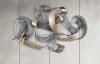 Wade Logan 47.2" Large Modern 3D Metal Wall Decor Abstract Geometric Overlapping Art Living Room New In Box $399