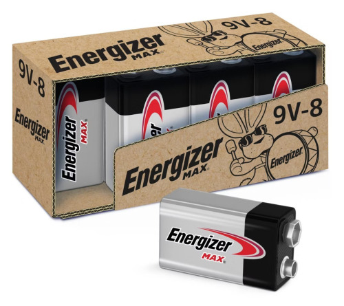 Energizer Max 9V Batteries - 8pk Alkaline Battery: Household Power, Single-Use, 9 Volt / Energizer Max Premium Alkaline Batteries, D Cell (8 pack) Assorted
