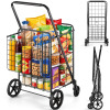 VEVOR Folding Shopping Cart, Jumbo Grocery Cart with Double Baskets, 360&deg; Swivel Wheels, Heavy Duty Utility Cart, 110 LBS Large Capacity Utility Cart for Laundry, Shopping, Grocery, Luggage New In Box $99