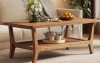 Union Rustic Solid Wood Farmhouse Rectangle 47-Inch Mid-Century Center Coffee Table with Open Storage Shelf, 2-Tier Modern Simple Low Cocktail Tea Table New in Box $399