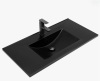 Elife 36" Black Integrated Resin Single Bathroom Vanity Sink Top with Zinc Alloy Faucet and Solid Brass Pop Up Drain New in Box $399