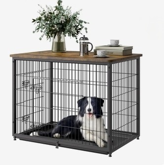 VEVOR 44" Dog Crate Furniture Large Breed, Dog Kennel Furniture with Double Doors, 2-in-1 Decorative Wooden Dog Crate with Removable Tray, Dog Crate End Table Hold up to 80lbs for Small to Large Dogs Brown New in Box $299