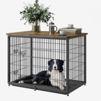 VEVOR 44" Dog Crate Furniture Large Breed, Dog Kennel Furniture with Double Doors, 2-in-1 Decorative Wooden Dog Crate with Removable Tray, Dog Crate End Table Hold up to 80lbs for Small to Large Dogs Brown New in Box $299