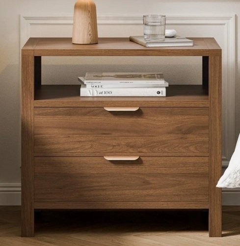Latitude Run Avelyn 28'' W 2-Drawer Nightstand with Shelf New in Box $299