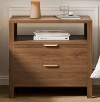 Latitude Run Avelyn 28'' W 2-Drawer Nightstand with Shelf New in Box $299