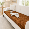 Mercer41 Soft Striped Plush Box Cushion Sofa Slipcover, 1.2" H &times; 71" W &times; 28" D, Dark Gray / Deep Coffee New In Box Assorted $99 - 2