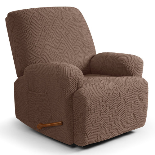 Latitude Run&reg; Harriet Recliner Chair Covers 3 Pieces Box Cushion Sofa Slipcovers Stretch Polyester Armchair Couch Cover with Pockets $199