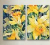Ebern Designs 2 Piece Wall Art Set - Annelein Beukenkamp 'Daffodil Party' Canvas Wall Art for Living Room, Bedroom, or Office Decor by, 12" x 19" (x2) New In Box $299