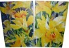 Ebern Designs 2 Piece Wall Art Set - Annelein Beukenkamp 'Daffodil Party' Canvas Wall Art for Living Room, Bedroom, or Office Decor by, 12" x 19" (x2) New In Box $299 - 2