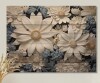 Lark Manor White Daisy Meadow Elegance I - Daisies Wood Wall Art On Natural Pine Wood, 24" H x 32" W New In Box $299
