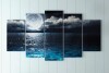 Beachcrest Home&trade; "Romantic Full Moon Over Sea" 5 - Pieces, 60'' H X 32'' W, New In Box $299