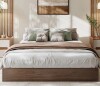 East Urban Home California King Size Platform Bed Frame Without Headboard, Wood Slat Support in Walnut New in Box $499
