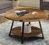 17 Stories Jahaira Round Coffee Table with 2-Tier Storage Shelves New Shelf Pull $499