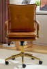 Mercer41 Dareece Leather Task Chair with Padded Arms in Camel New in Box $299