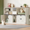 Tucker Murphy Pet Cat Litter Box Enclosure for 2 Cats, Cat Cabinet with Large Storage Space, Hidden Litter Box with Scratch Pad, Farmhouse Cats House, TV Stand End Table, Rustic Brown and White, New in Box $299