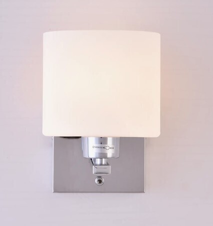 Marlow Home Co. 1-Light Theodore Chrome and Glass Armed Sconce Similar to Picture New In Box $199
