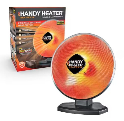 Handy Heater 1500-Watt 18.5 in. Electric Ceramic Parabolic Space Heater with Tip-Over Safety On Working $199