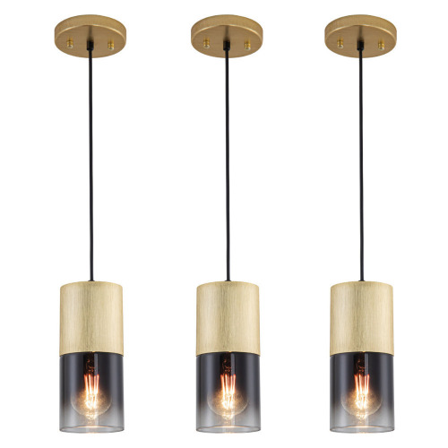 Mercer41 Grishilde 3-Pack Modern Black Pendant Light Fixtures for Kitchen Island New In Box $299