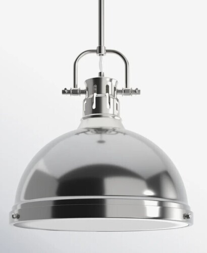 Birch Lane&trade; Calico 1-Light Dimmable Steel Dome Pendant with Adjustable Height New In Box $299