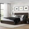 17 Stories Antioch Bed Frame with Charging Station and LED Light (Black, Size: Queen) New in Box $799