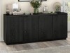 Latitude Run Mansfield 68" Wide Rectangular Fluted Buffet Table in Black Grain $699