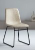 17 Stories Raquelina 19'' H Faux Leather Upholstered Metal Side Chair in Off White New Shelf Pull $299