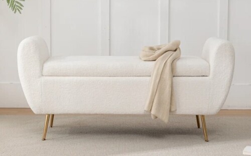 Mercer41 Kaybree Upholstered Flip Top Storage Bench New in Box $499