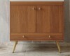 Latitude Run 30" Mid-Century Bathroom Vanity Cabinet in Walnut, Gold Legs, Smart Storage New in Box $699