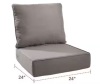 Pocassy 24 in. x 24 in. x 6 in. 2-Piece CushionGuard Outdoor Thicken Sofa Deep Seat Replacement Cushion in Gray New in Box $299