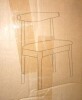Corrigan Studio&reg; Modern minimalist Industrial modern Solid Wood Dining Chair with Dark Wood, Upholstered Faux Leather Seat, Low Open Back Side Chair for Dining Room, Kitchen & Breakfast Nook, Black New In Box $299 - 2