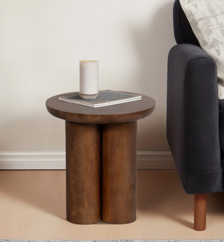 Joss & Main Natural Wood Round Side Table for Home Decor - Modern Sculptural Accent Table for Living Room, Bedroom, Functional Narrow End Table Design - 18" New In Box $399