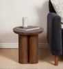 Joss & Main Natural Wood Round Side Table for Home Decor - Modern Sculptural Accent Table for Living Room, Bedroom, Functional Narrow End Table Design - 18" New In Box $399