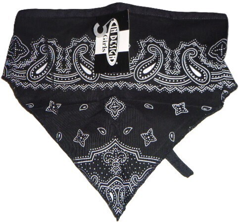 In Design Girls Hair Black Bandana New