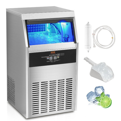 VEVOR Commercial Ice Maker, 80lbs/24H, Ice Maker Machine, 40 Ice Cubes in 12-15 Minutes, Freestanding Cabinet Ice Maker with 24lbs Storage Capacity LED Digital Display, New In Box $699