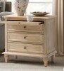 Fuze Dominic 3 - Drawer Nightstand with Built-In Outlets-NATURAL New in Box $699