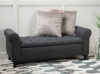 Noble House Sheffield Contemporary Rolled Arm Fabric Storage Ottoman Bench New in Box $399