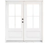 MP doors 60 in. x 80 in. Fiberglass Smooth White Left-Hand Inswing Hinged 3/4-Lite Patio Door with 4-Lite SDL new damaged glass $2999